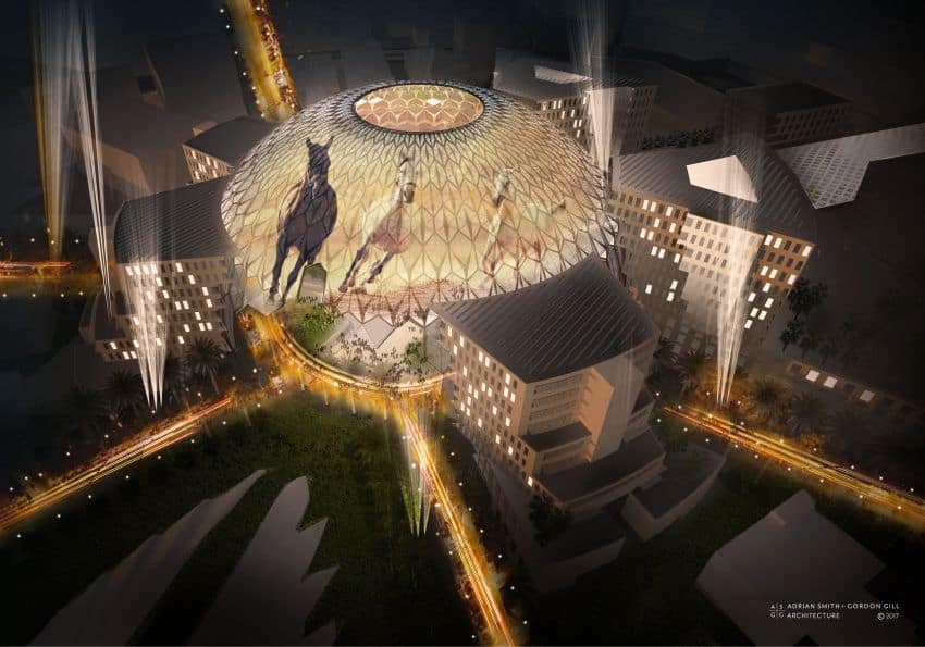 Expo Al Wasl Plaza Aerial Picture Night Expo Al Wasl Plaza Aerial Picture Night