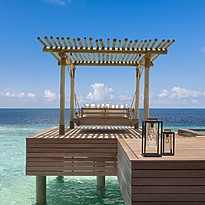 Overwater und Reef Villas Pooldeck - Waldorf Astoria Maldives Ithaafushi
