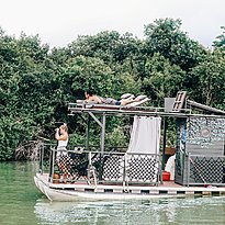 Pontoon Expedition Boat, Shinta Mani Wild, A Bensley Collection