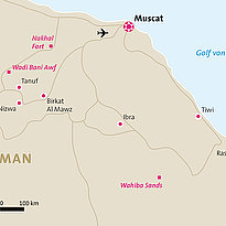 Rundreise Oman - Karte Rundreise