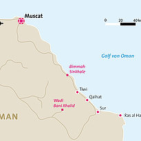 Rundreise Oman - Karte Rundreise