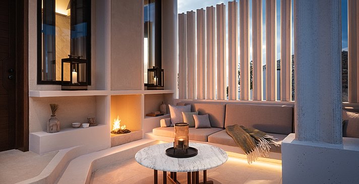 Cliff Villa Au&szlig;enbereich - One&Only Kea Island