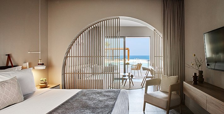 Junior Suite Sharing Pool Sea View - Elissa Adults-Only Lifestyle Beach Resort